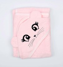 Пеленка -уголок для купания (розовый/мышка)
