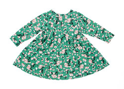 Платье с клёпками сзади (зеленый/цветы (818))